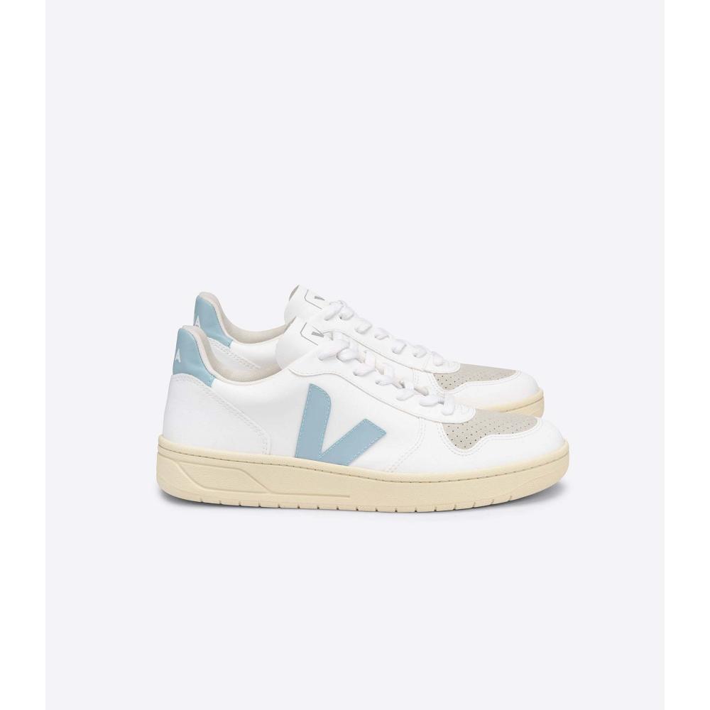 Men\'s Veja V-10 CWL Shoes White/Blue | ZA 283HAP